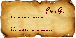 Csimbora Gyula névjegykártya